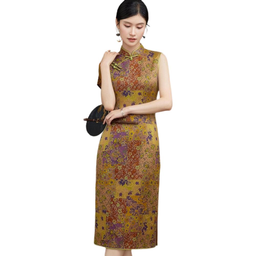推荐商品：金菊 2026SS 国风桑蚕丝旗袍 女装 W8632282 黄