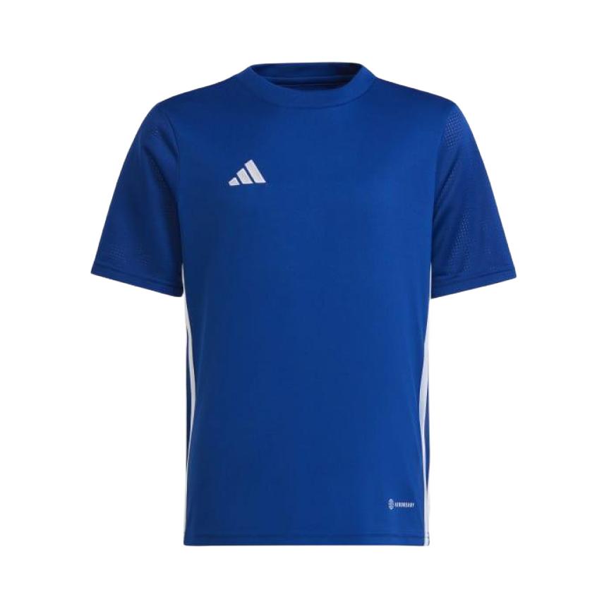 推荐商品：Adidas/阿迪达斯童装 套头条纹圆领短袖足球服 中大童 皇家蓝/白