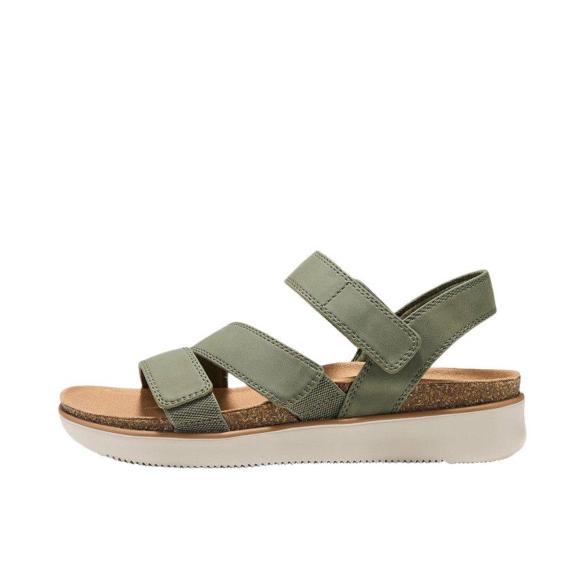 推荐商品：Skechers/斯凯奇 LiftedComfort 凉鞋 百搭一字带魔术贴露趾 女款/橄榄绿
