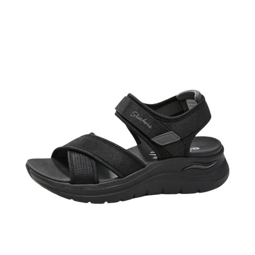 推荐商品：Skechers/斯凯奇 凉鞋 运动耐磨透气 164078 女款/黑色/灰色