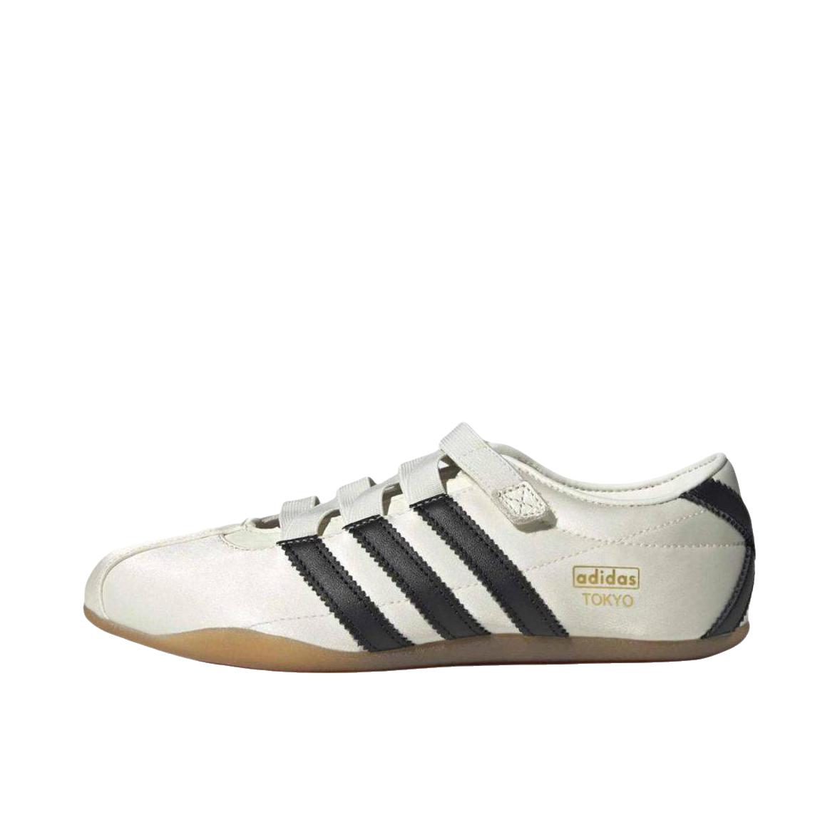 推荐商品：adidas Originals Tokyo MJ 运动休闲鞋 圆头魔术贴舒适玛丽珍 米白色/黑色