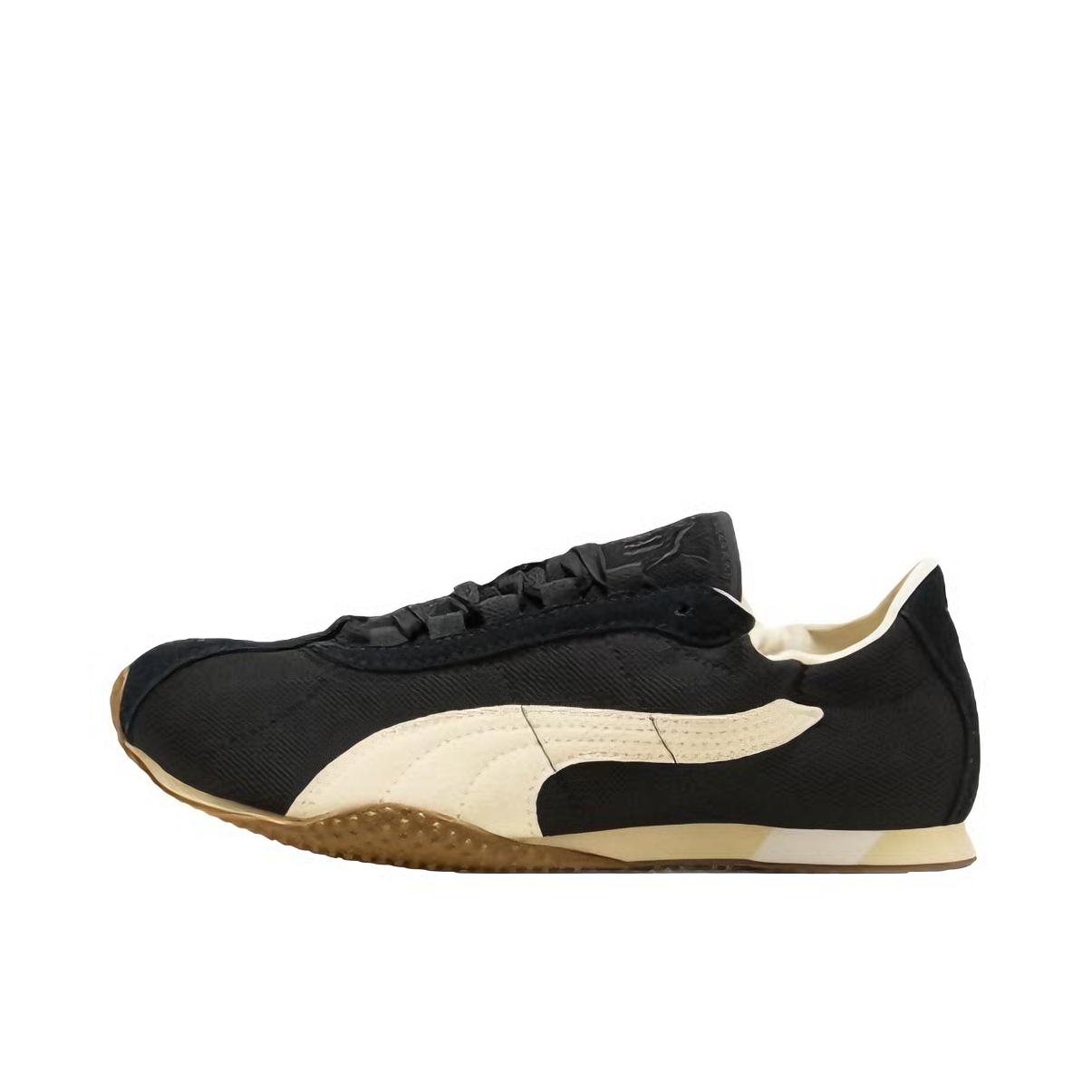 推荐商品：【单依纯同款】 Puma/彪马 H-Street Elastic 运动休闲鞋 薄底系带圆头缎面芭蕾风 黑色/暖白色