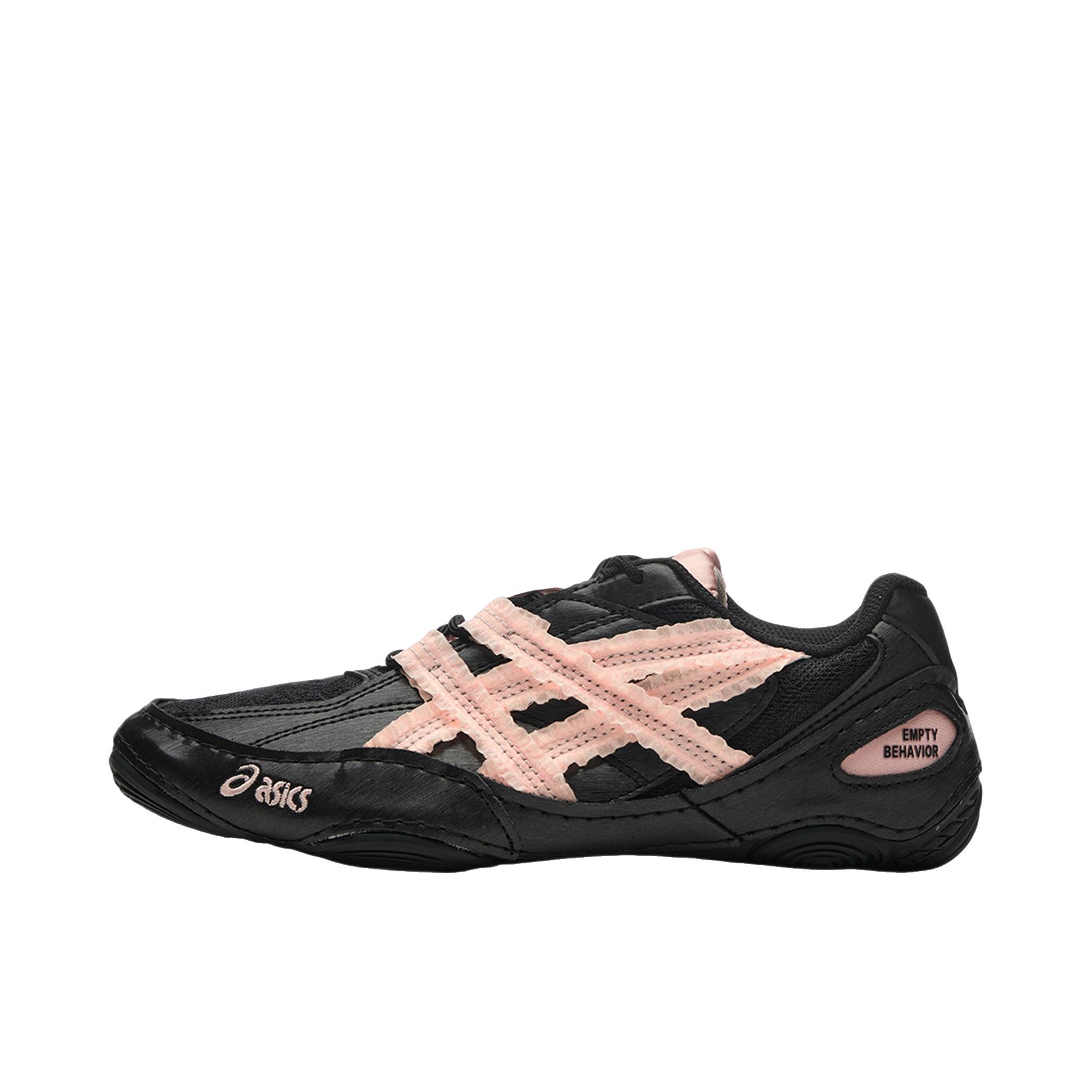 推荐商品：Asics/亚瑟士 Hypersync 运动休闲鞋 圆头薄底系带复古 empty behavior联名/黑色/粉色
