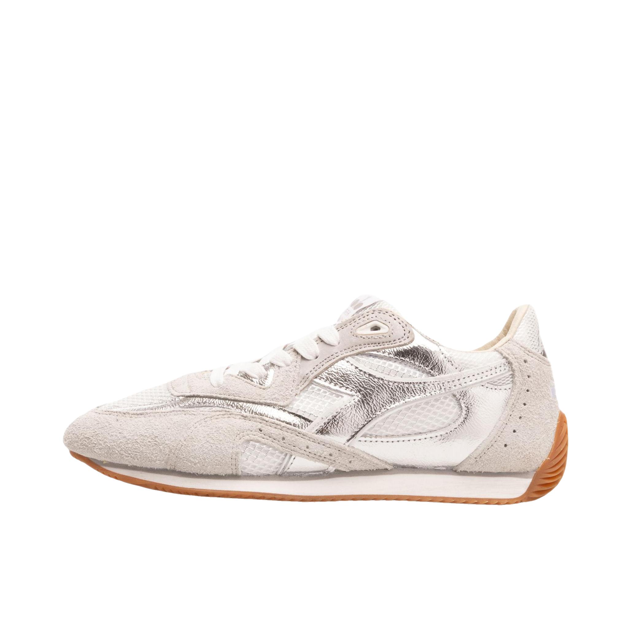 推荐商品：Diadora Equipe Revenge Iride 运动休闲鞋 百搭系带厚底圆头 白色/银色