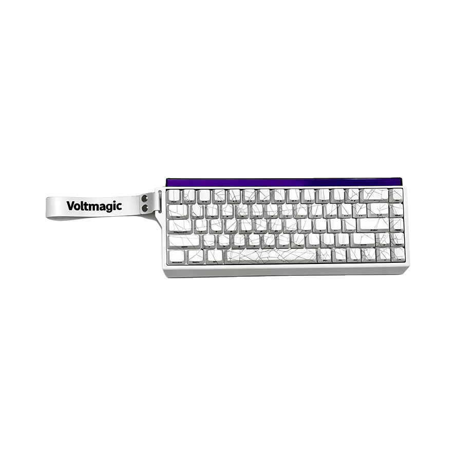 voltmagic/魔电师 MGC68 有线机械键盘 68键 多种光效模式 8K回报率 白色-白色蜘蛛网