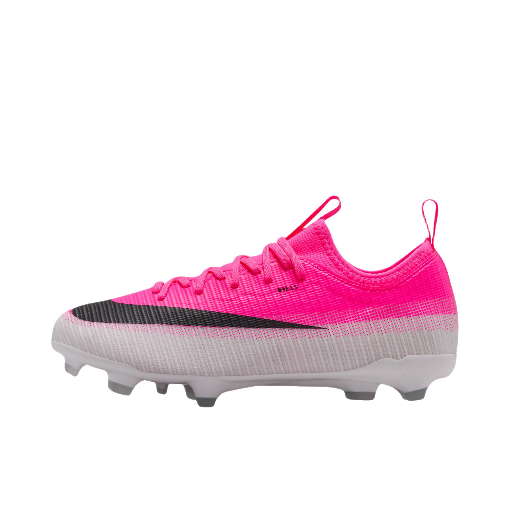 推荐商品：NIKE MERCURIAL VAPOR 17 ACADEMY MG 足球鞋 防滑透气耐磨 大童/粉色/黑色