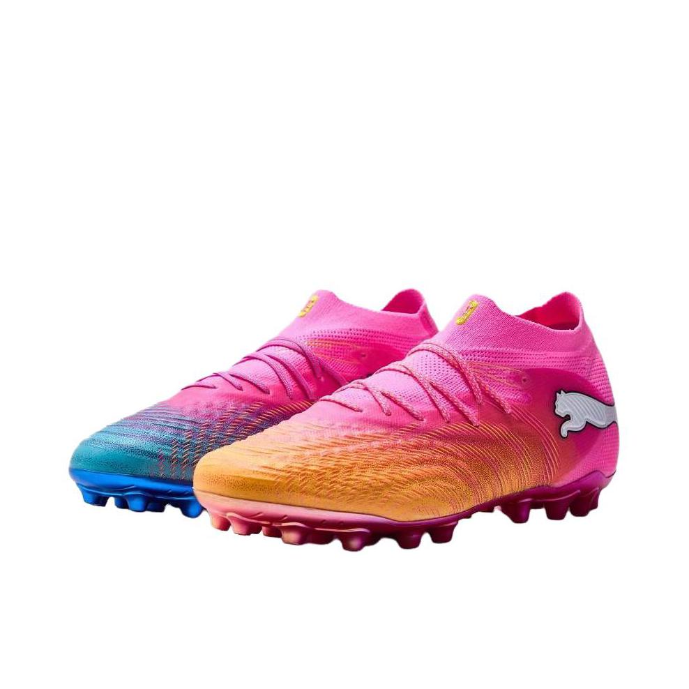 推荐商品：Puma/彪马 FUTURE 9 ULTIMATE MG 足球鞋 胶质短钉人造草坪轻质薄底 鸳鸯款/粉色/蓝色