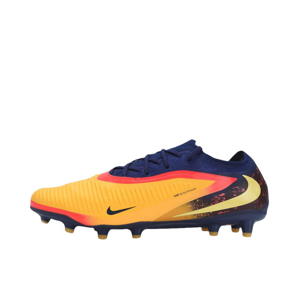 推荐商品：Nike Phantom 6 Pro AG 足球鞋 胶质短钉人造草地百搭平跟系带低帮 黄色/蓝色