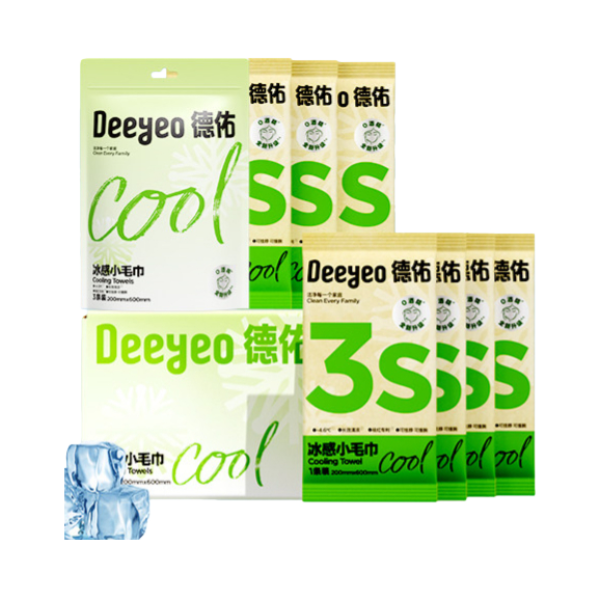 推荐商品：Deeyeo/德佑 降温冰巾冰感军训运动户外便捷小包凉感清凉湿巾薄荷冷感毛巾