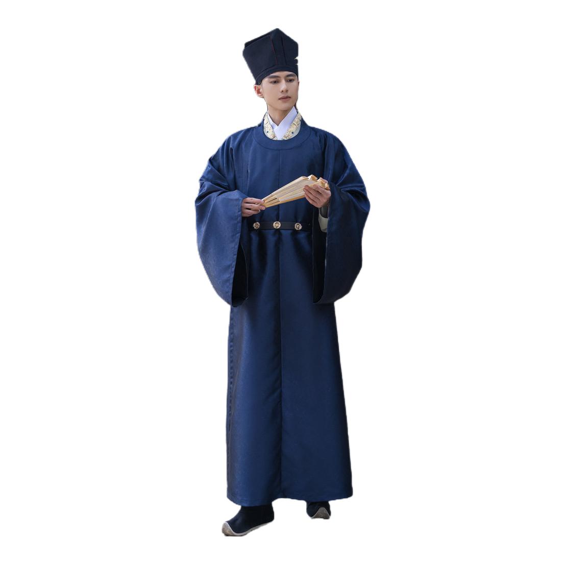 推荐商品：布许 2026SS 直筒圆领单摆长袖汉服 BX20260511 深蓝