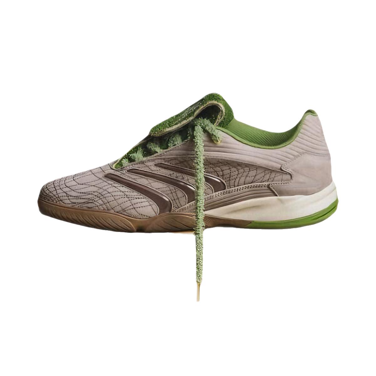 推荐商品：adidas Predator Sala IN 足球鞋 平底防滑耐磨低帮 灰色/绿色
