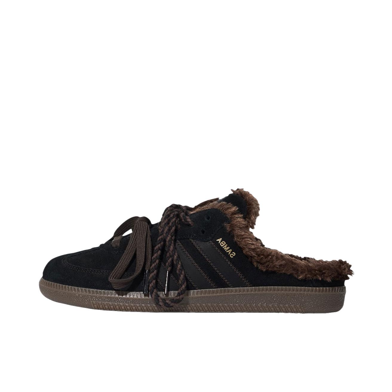 推荐商品：adidas Originals SAMBA OG MULE 穆勒鞋 运动休闲鞋 T头鞋防滑耐磨透气 加绒/核心黑色/深棕色
