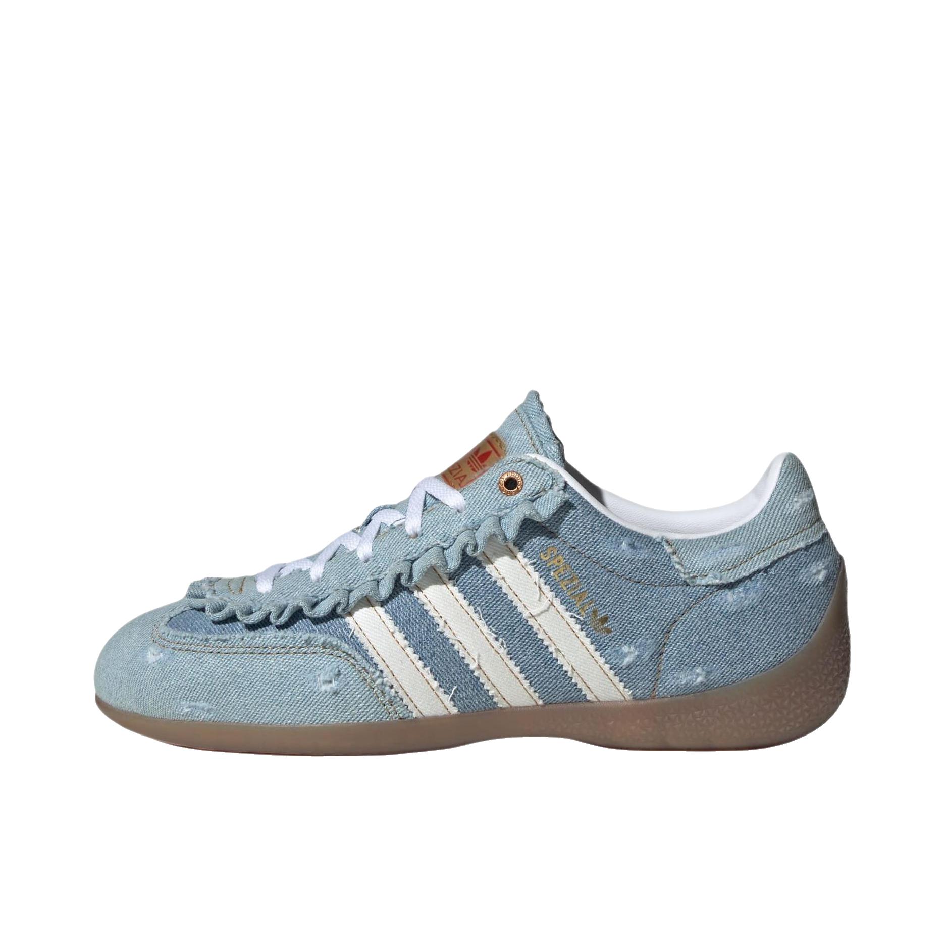 推荐商品：adidas Originals HANDBALL SPEZIAL Lo Pro 板鞋 复古圆头系带贴合 atmos pink联名/男款/蓝色/白色