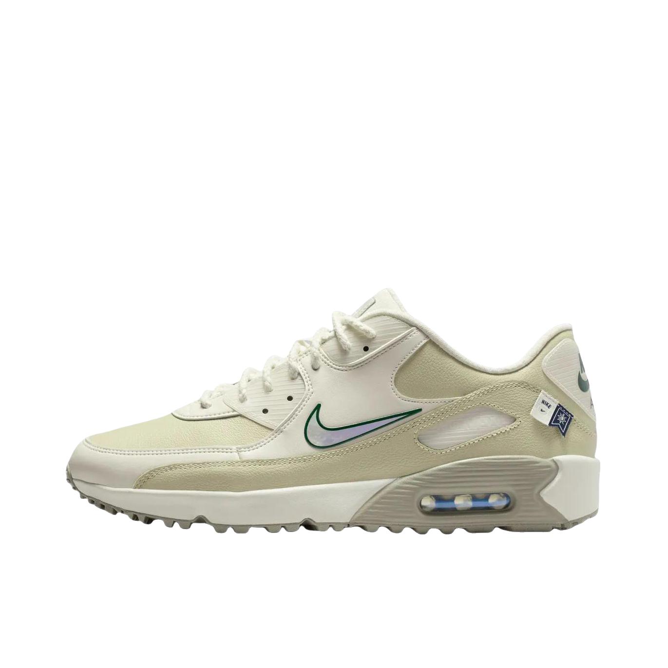 推荐商品：Nike Air Max 90 Ultra 跑鞋 气垫缓震防滑耐磨舒适轻便百搭简约运动网布低帮贴合 米色/绿色