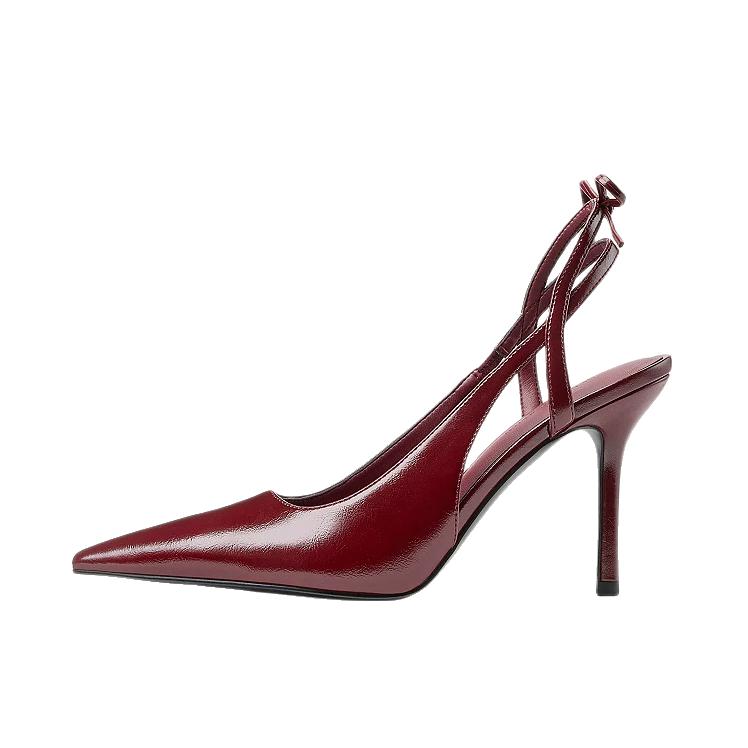 推荐商品：CHARLES&KEITH 高跟鞋 气质时尚优雅 CK1-60280517 葡萄酒红色