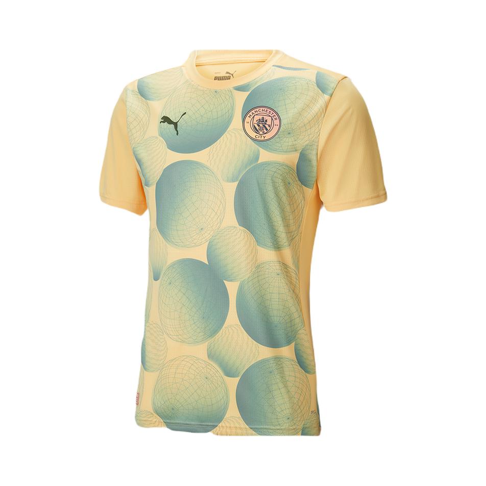 推荐商品：Manchester City/曼城 吸湿短袖足球服 淡橙黄