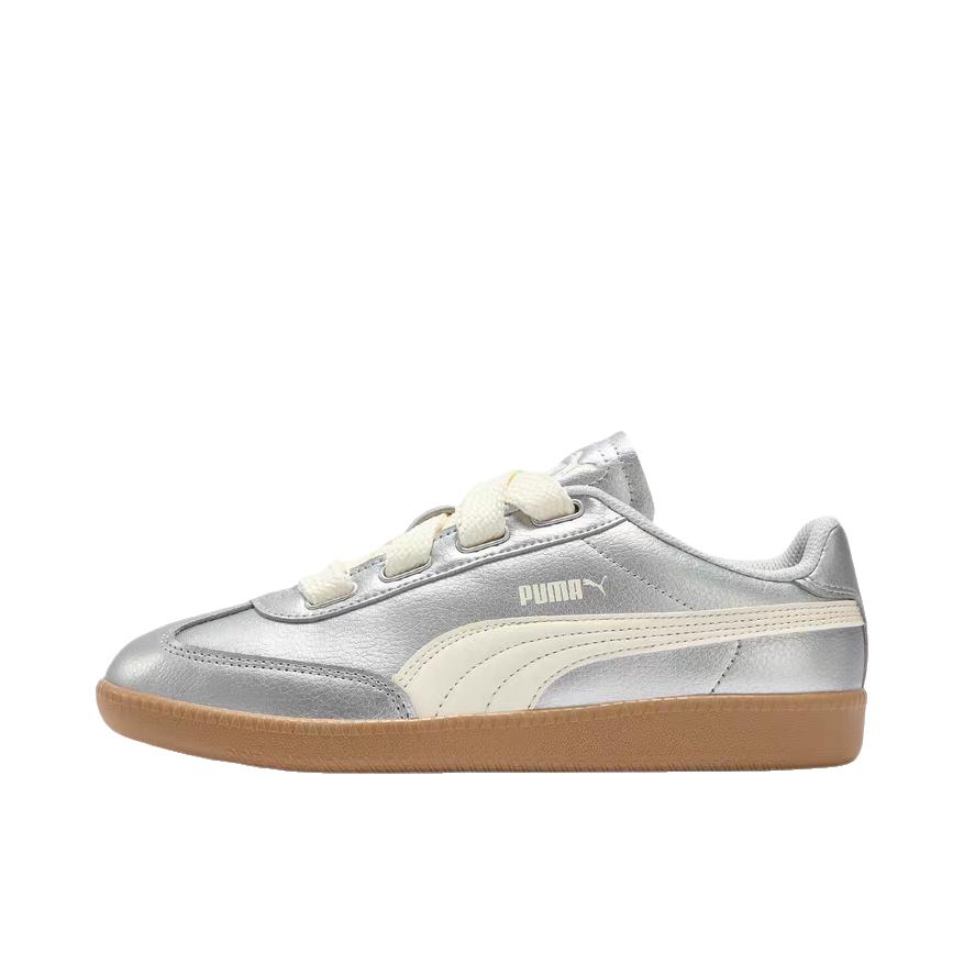 推荐商品：Puma/彪马 9-T T头鞋 德训鞋 板鞋 防滑耐磨减震透气舒适时尚复古百搭薄底 女款/银色/米白色