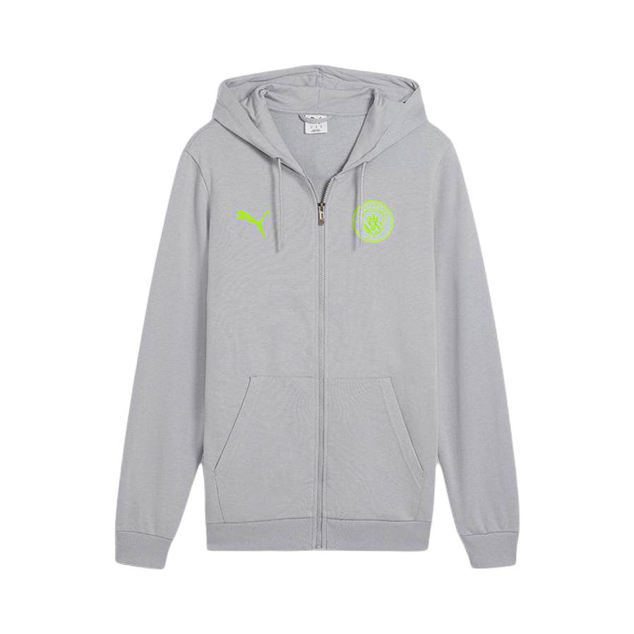 推荐商品：Manchester City/曼城 拉链长袖连帽足球服 灰