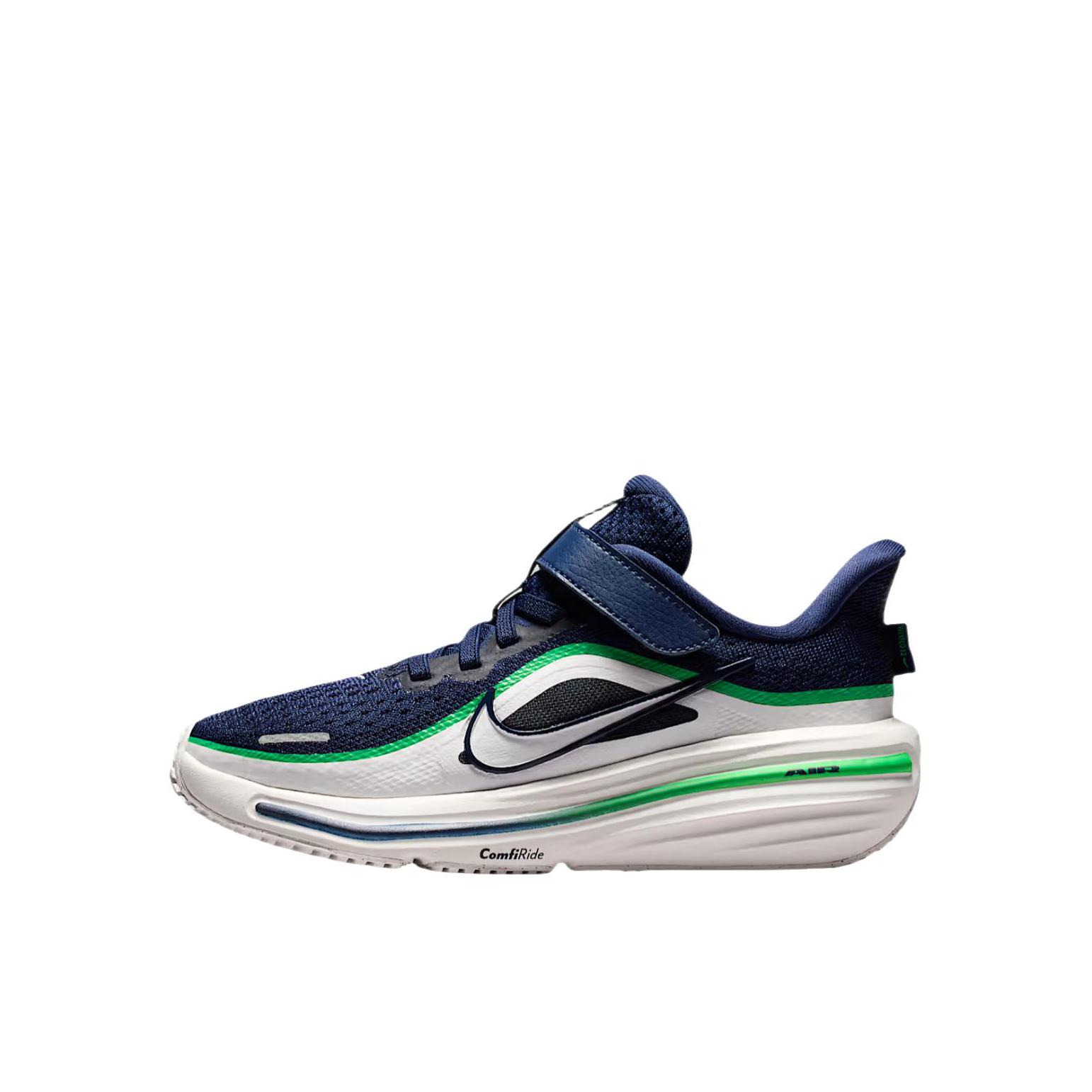推荐商品：Nike Winflo 12 运动鞋儿童 织物合成革魔术贴柔软 小童/深藏青/闪亮绿/山峰白