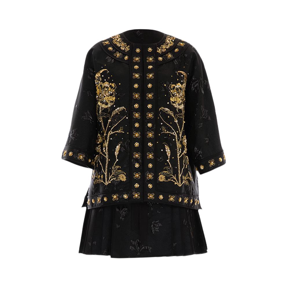 推荐商品：花木深 立体珠绣改良短袖汉服 女装 PM11301 黑金