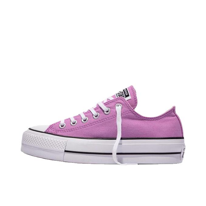 推荐商品：Converse/匡威 Chuck Taylor All Star Lift 帆布鞋 简约复古经典防滑耐磨舒适厚底圆头甜酷贴合松糕底流光风 女款/葡萄紫