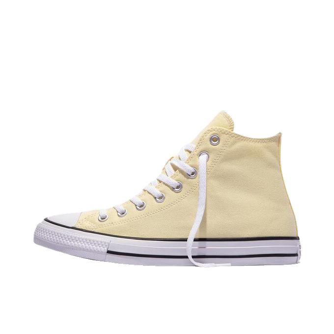 推荐商品：Converse/匡威 Chuck Taylor All Star 帆布鞋 常青款轻便防滑耐磨百搭复古圆头减震贴合高帮 高帮/淡黄色