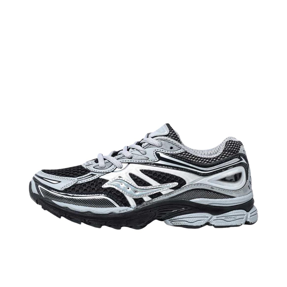 推荐商品：Saucony/索康尼 ProGrid Omni 全擎 9 防滑耐磨 舒适透气 支撑 缓震轻便 低帮 圆头 复古潮流 跑鞋 大童/银色/黑色 