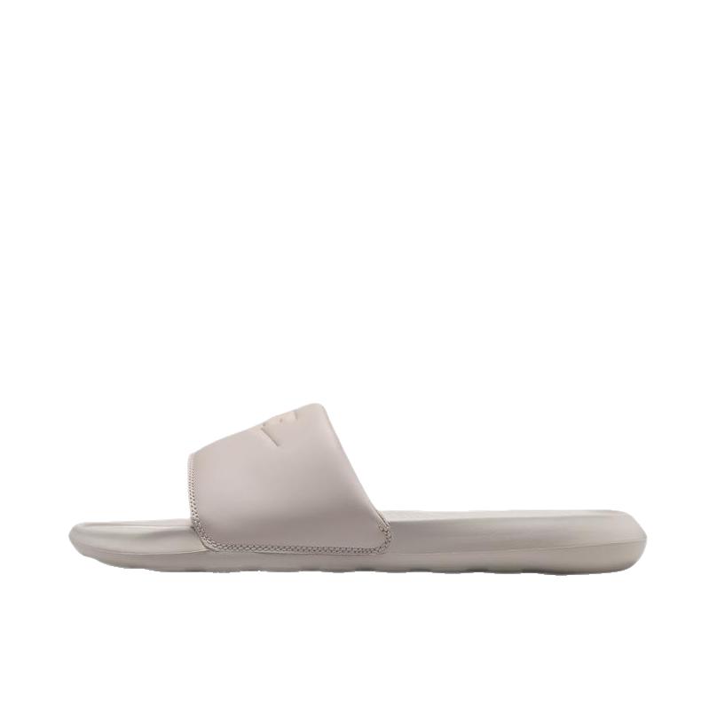 推荐商品：Nike Victori One Slide 回弹缓震 防滑耐磨 舒适轻便 透气 防水 运动 一字 拖鞋 温和冷月光/浅土褐