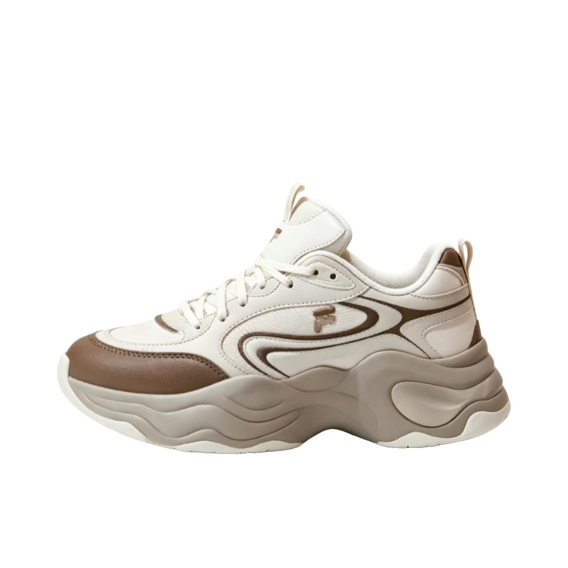 推荐商品：FILA/斐乐 老爹鞋 休闲舒适耐磨 T12W631005F 女款/豆腐白/燕麦棕