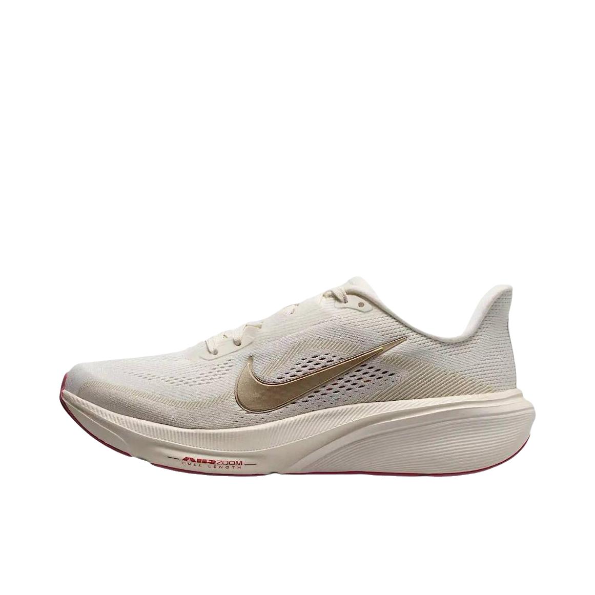 推荐商品：Nike Pegasus 飞马 42 跑鞋 缓震回弹舒适 幻影灰白/粉白色/帆白色/金属黄谷
