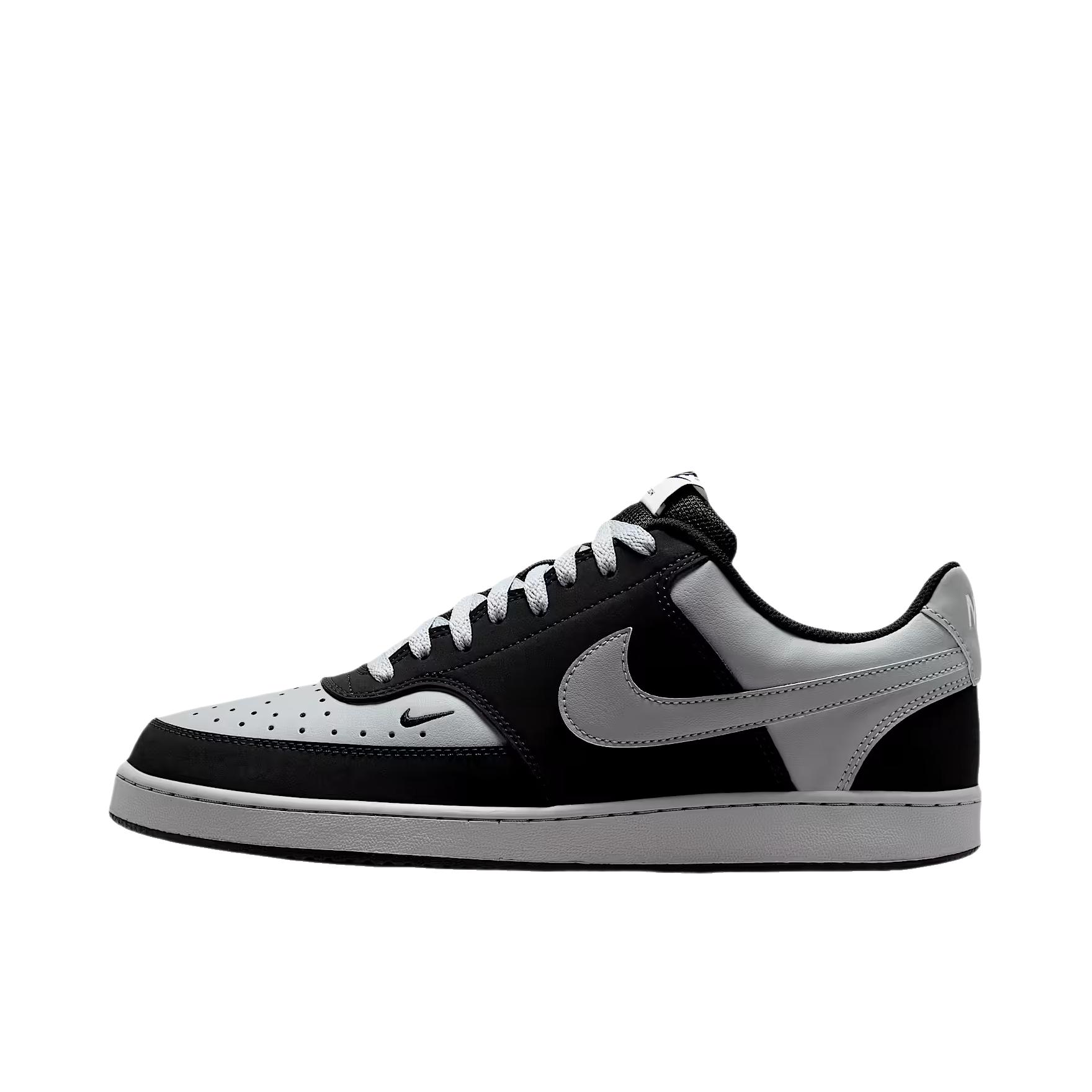 推荐商品：Nike Court Vision 板鞋 复古缓震抓地防滑轻便 黑色/浅烟灰/帆白色