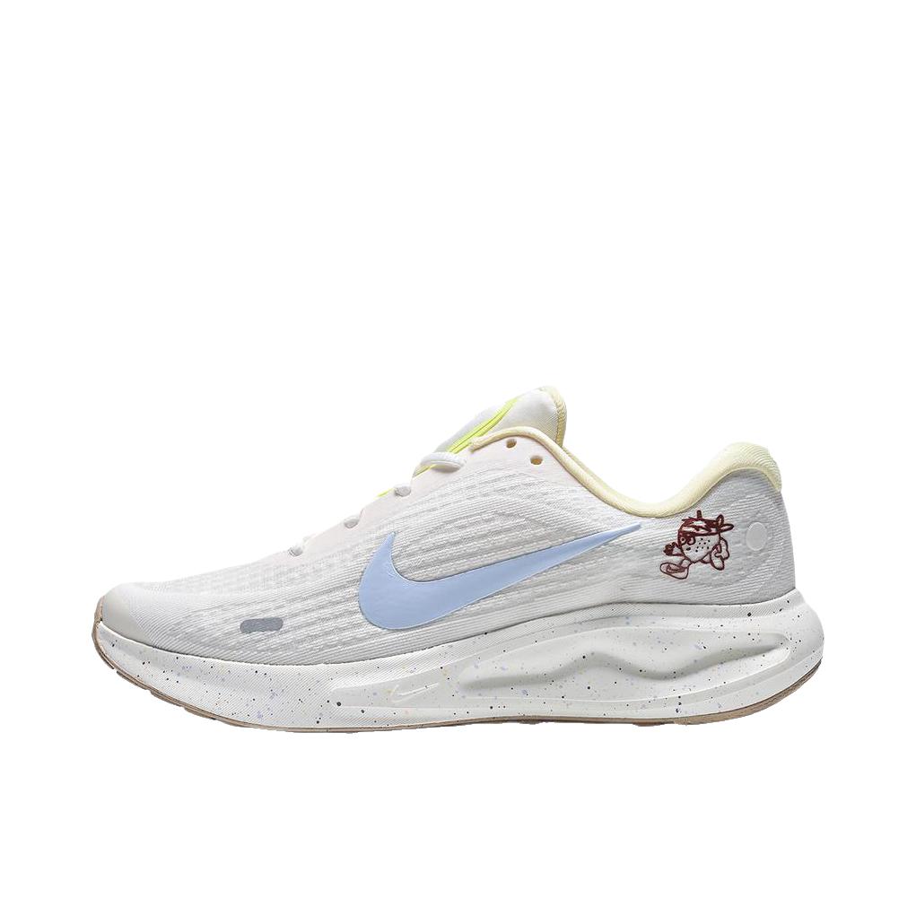 推荐商品：Nike Journey Run 跑鞋 缓震轻便防滑耐磨休闲简约训练长跑短跑织物运动贴合圆头支撑 女款/白色/浅蓝色