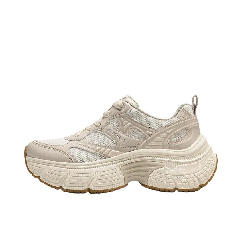 推荐商品：Skechers/斯凯奇 Street 老爹鞋 休闲舒适防滑耐磨 女款/乳白色