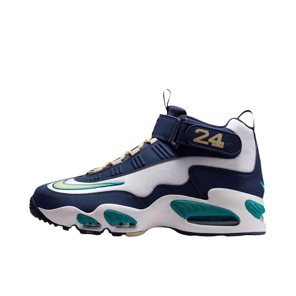 推荐商品：Nike Air Griffey Max 1缓震 防滑耐磨 复古经典 舒适百搭 绒面革 减震 篮球鞋 午夜蓝 