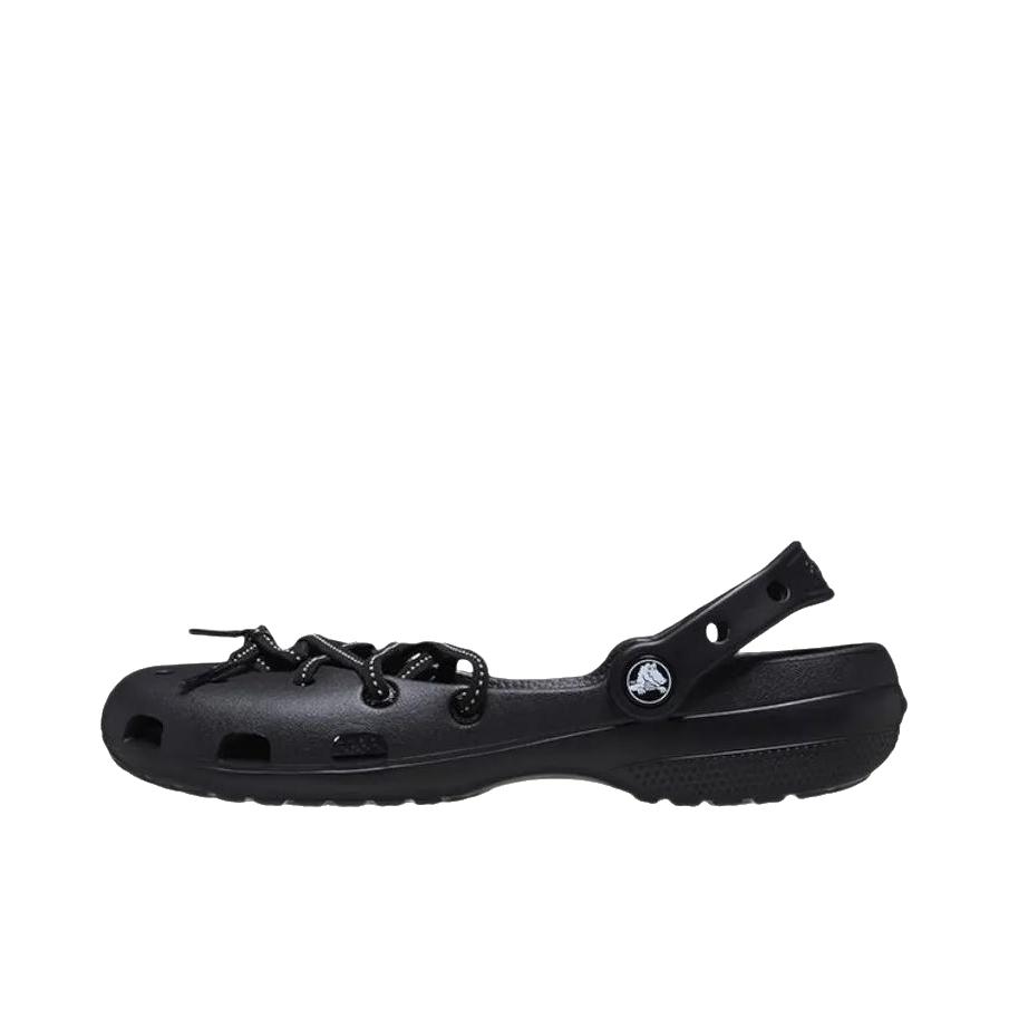 推荐商品：Crocs/卡骆驰 凉鞋 系带芭蕾平跟包头 215964 女款/黑色