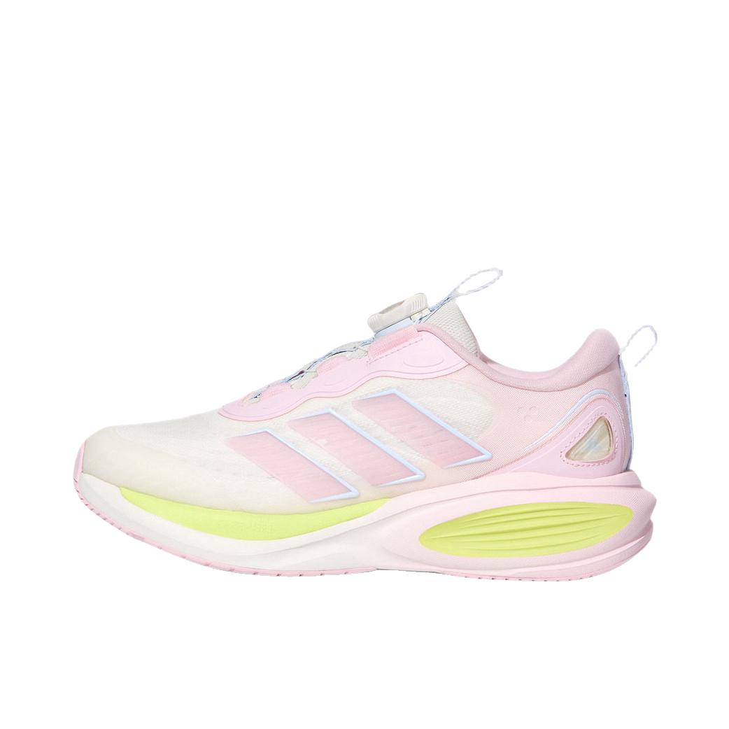 推荐商品：adidas PLAYCUSH 跑鞋 圆头柔软舒适透气 大童/亮白色/清澈粉
