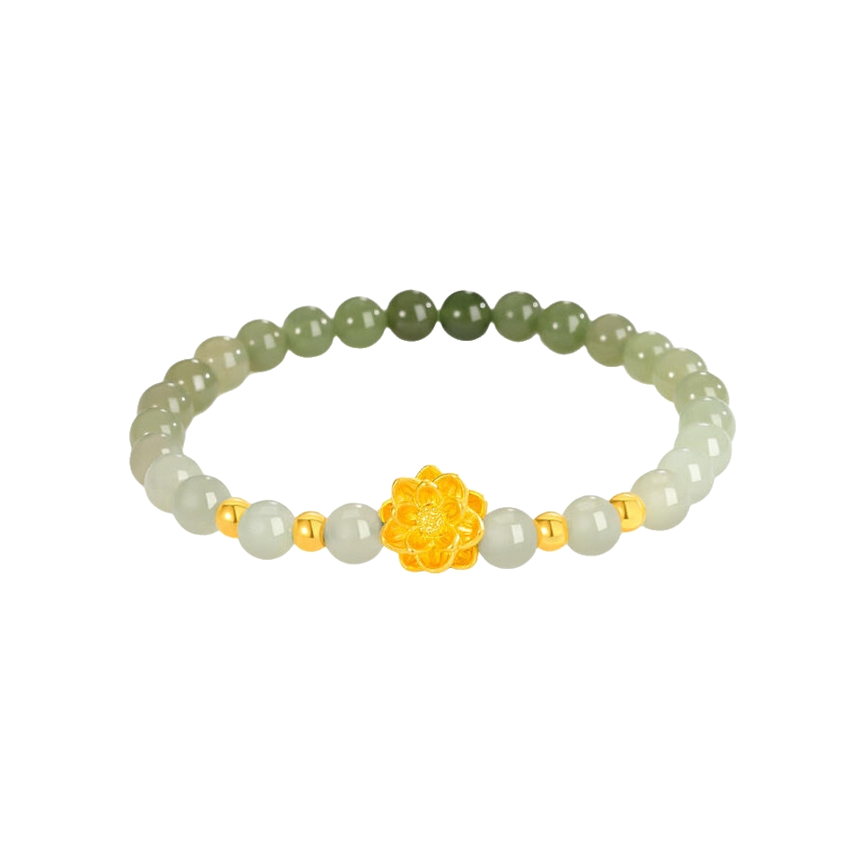 推荐商品：CEMNI 莲花渐变足金手链 QD548900SH