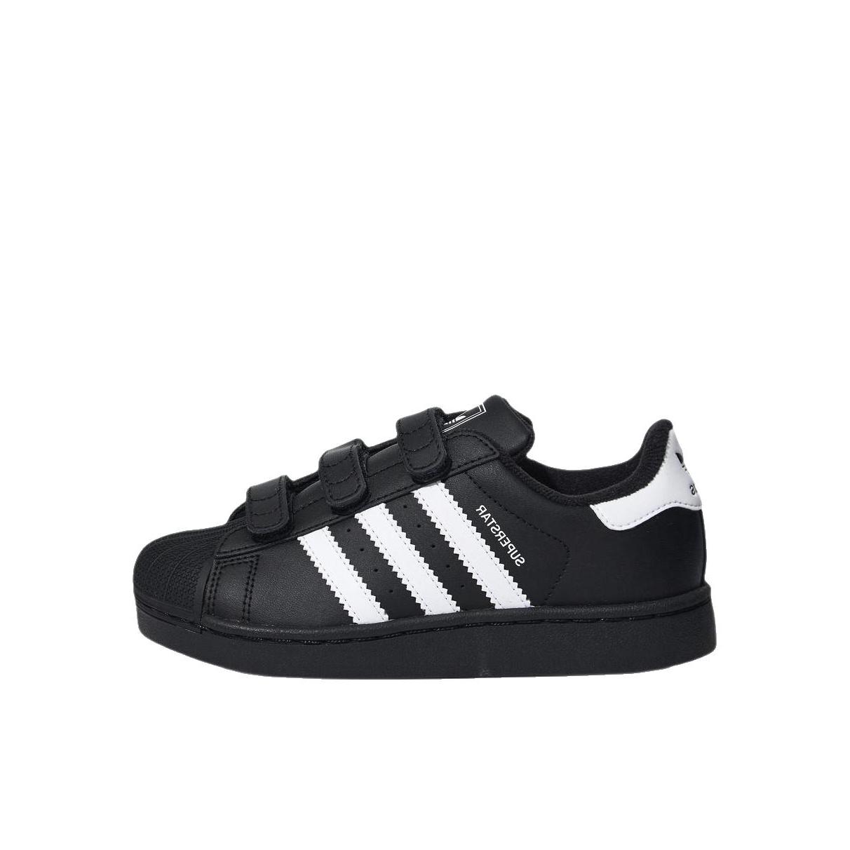 推荐商品：adidas Originals SUPERSTAR II GCA CF 板鞋儿童 经典贝壳头贴合 小童/暗黑色/白色
