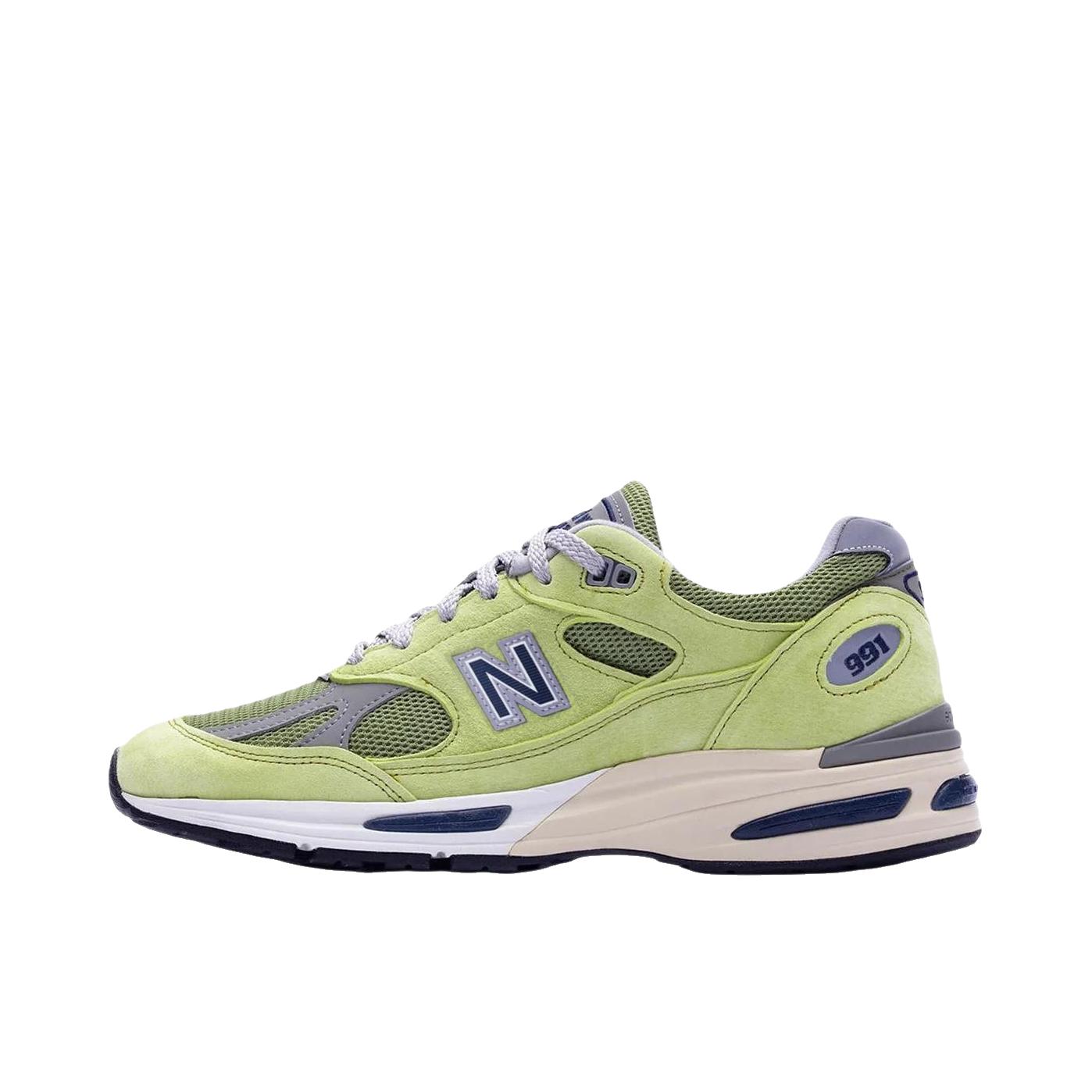 推荐商品：New Balance 991 v2 跑鞋 防滑耐磨网布透气绒面皮合成革舒适圆头复古贴合 D宽/青柠绿 
