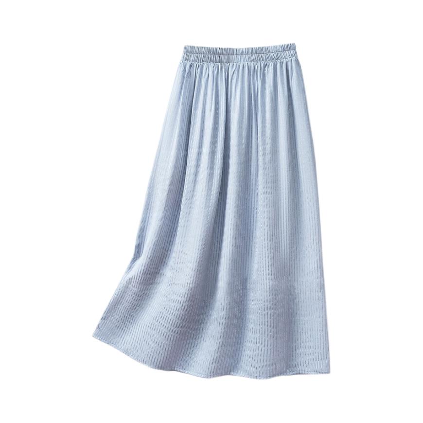 推荐商品：KANIN KONGE/兔皇 2026SS 桑蚕丝透气半身长裙 女装 TW021423 淡蓝