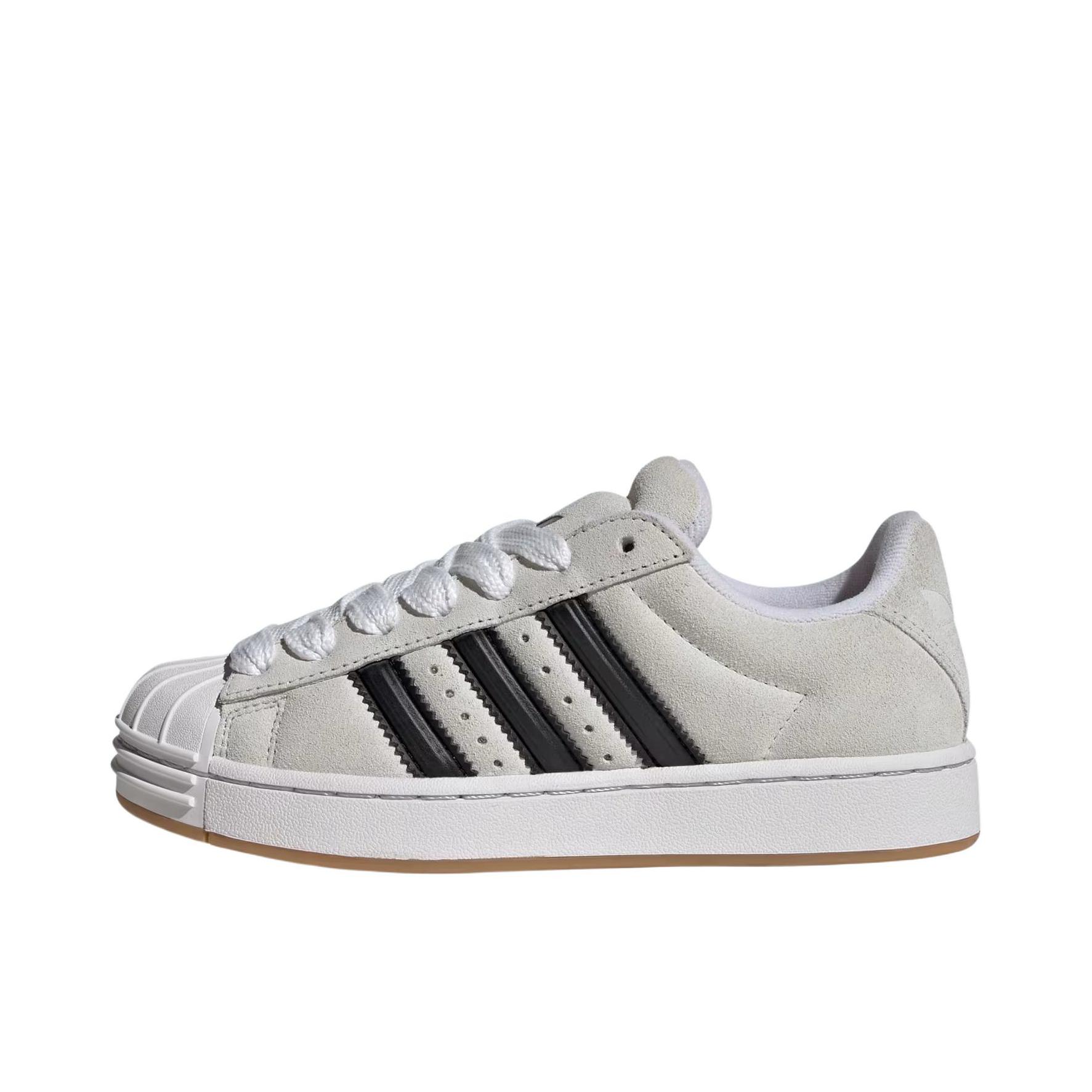 推荐商品：adidas Originals SUPERSTAR ST 板鞋 圆头平跟橡胶贴合耐穿 大童/白色