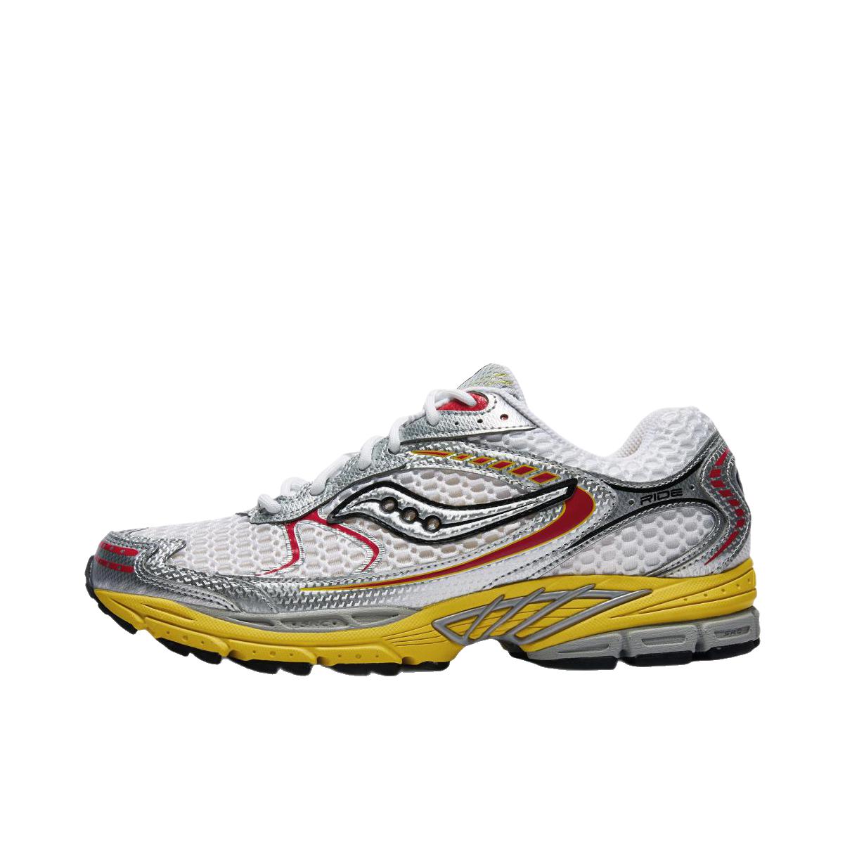 推荐商品：Saucony/索康尼 PROGRID RIDE 1 跑鞋 舒适防滑耐磨 白色/黄色