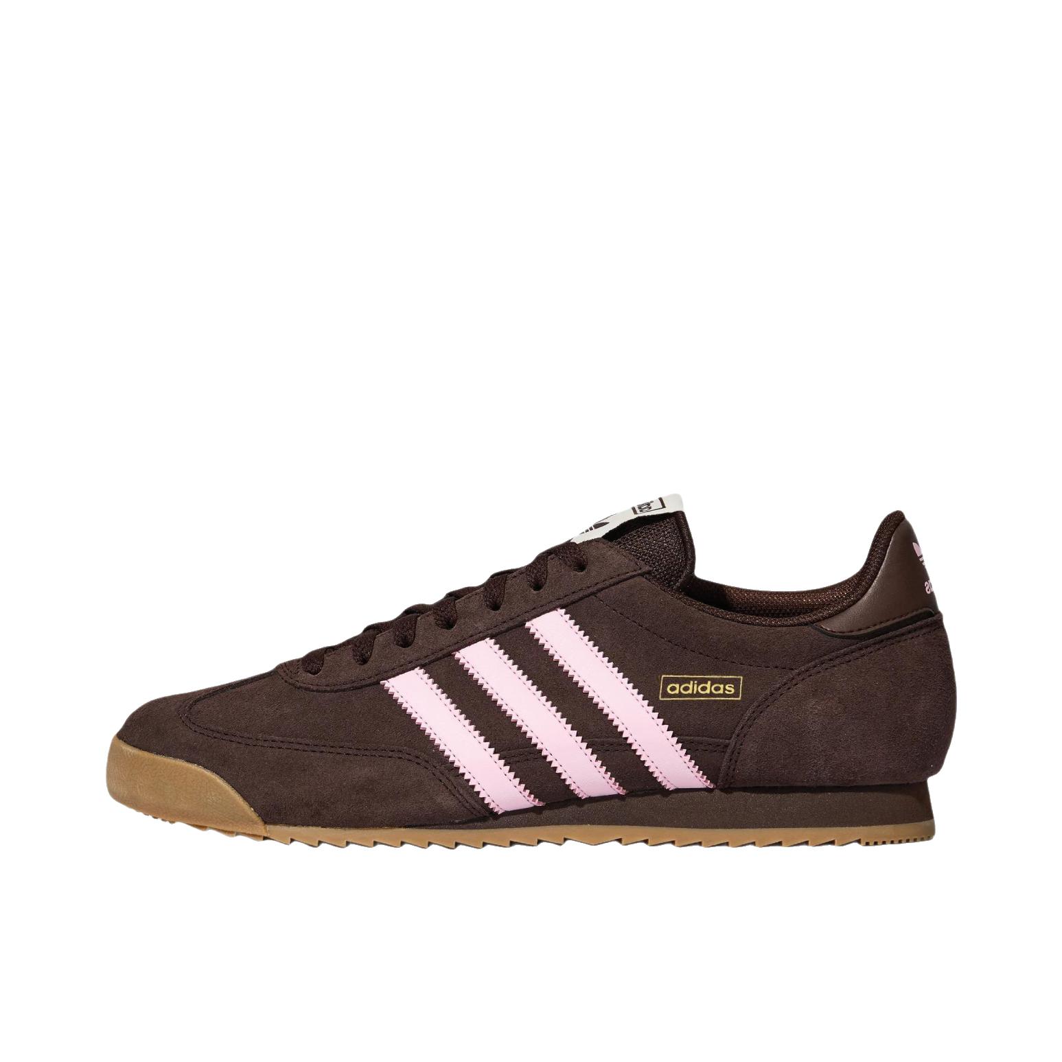 推荐商品：adidas R71 防滑耐磨 减震轻便 舒适 复古 薄底 T头鞋 德训鞋 运动休闲鞋 深棕色/清澈粉/树脂黄