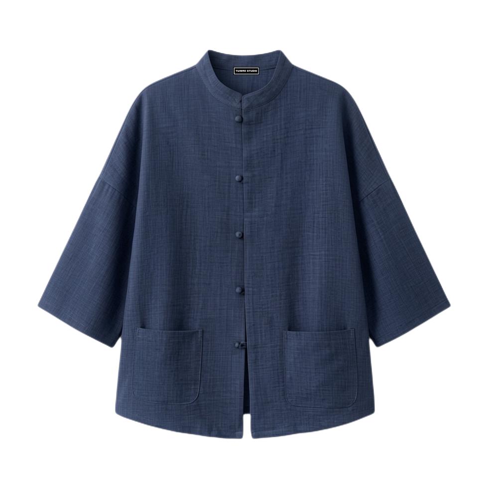 推荐商品：TUIMAO STUDIO 2026SS 七分袖薄款亚麻汉服 TS-8XLDC28014 藏蓝