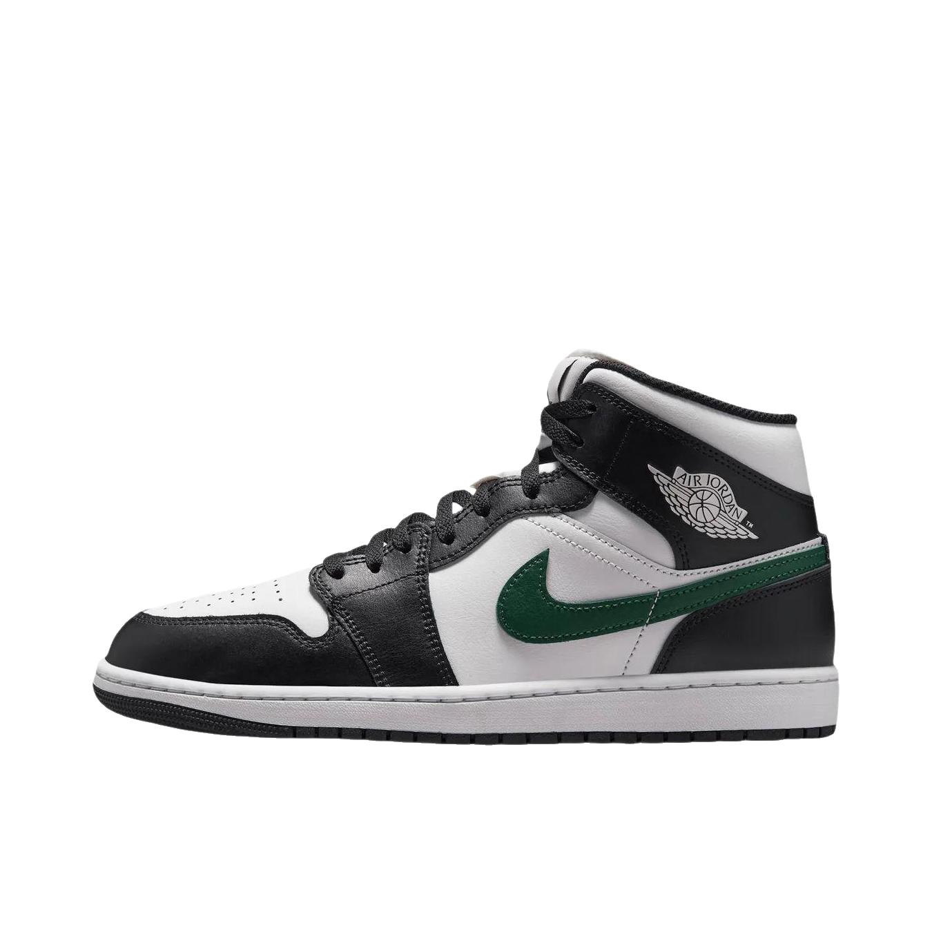 推荐商品：Air Jordan 1 板鞋 运动休闲鞋 复古潮流支撑合成革 白色/亮黑色/绿色