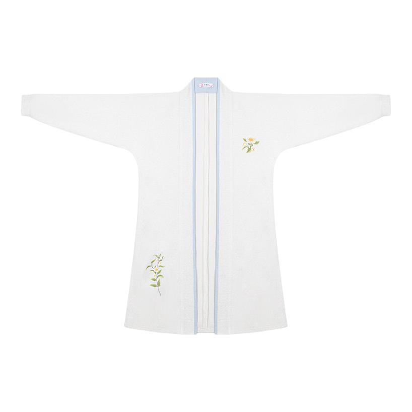 推荐商品：花朝记 针织对襟竖领汉服 女装 CXY23029 白