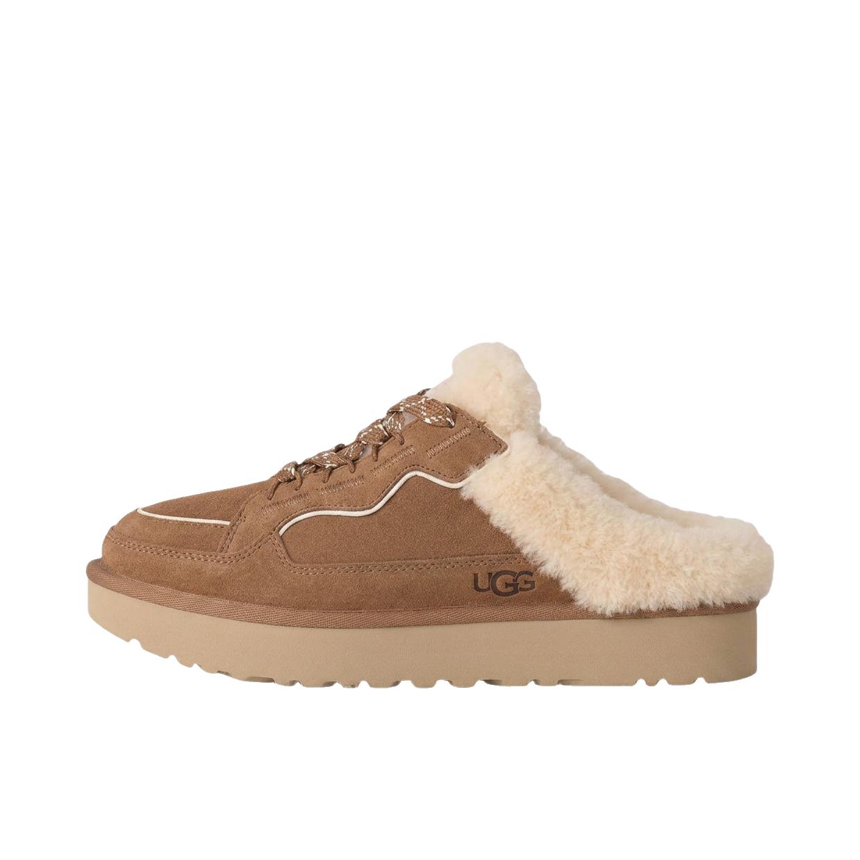 推荐商品：UGG Lowmel 拖鞋 百搭包头厚底舒适 棕色