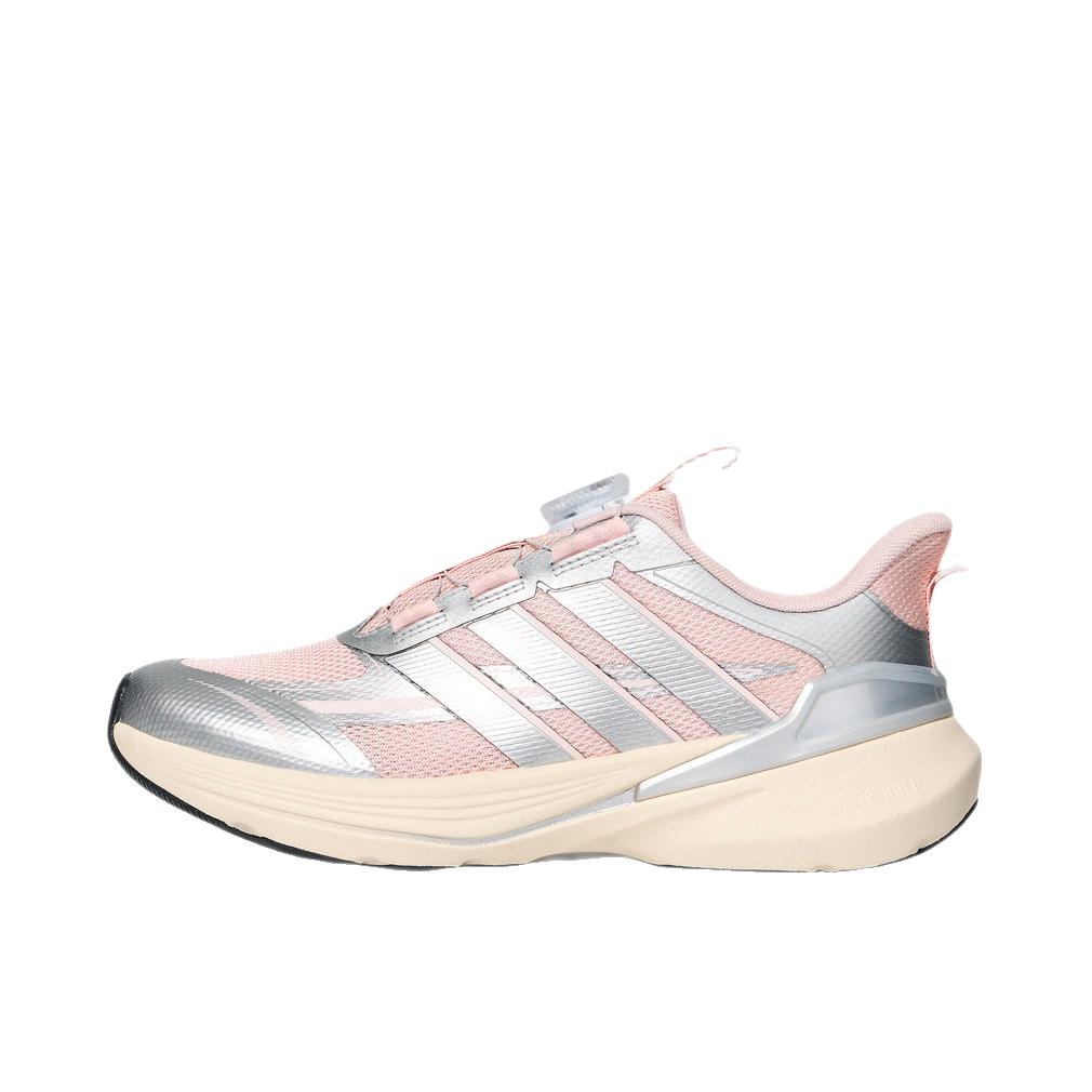 推荐商品：adidas LIGHTDART LT 跑鞋 缓震防滑耐磨低帮回弹 大童/浅粉色/金属银/奇妙白