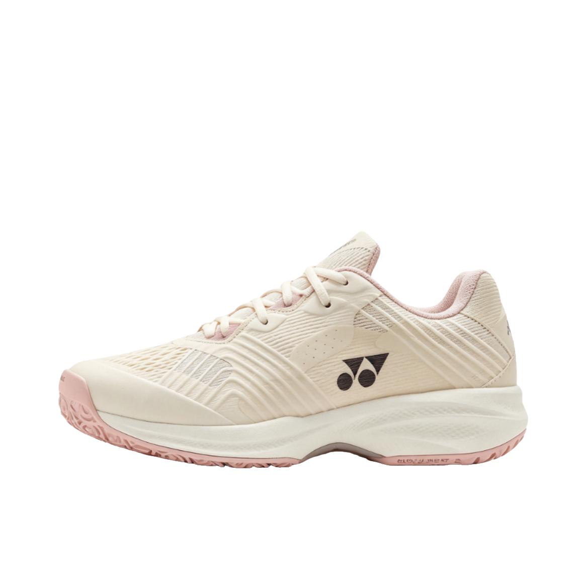 推荐商品：YONEX/尤尼克斯 Power Cushion SONICAGE 网球鞋 系带缓震防滑训练比赛透气织物人造革 女款/珍珠粉红色