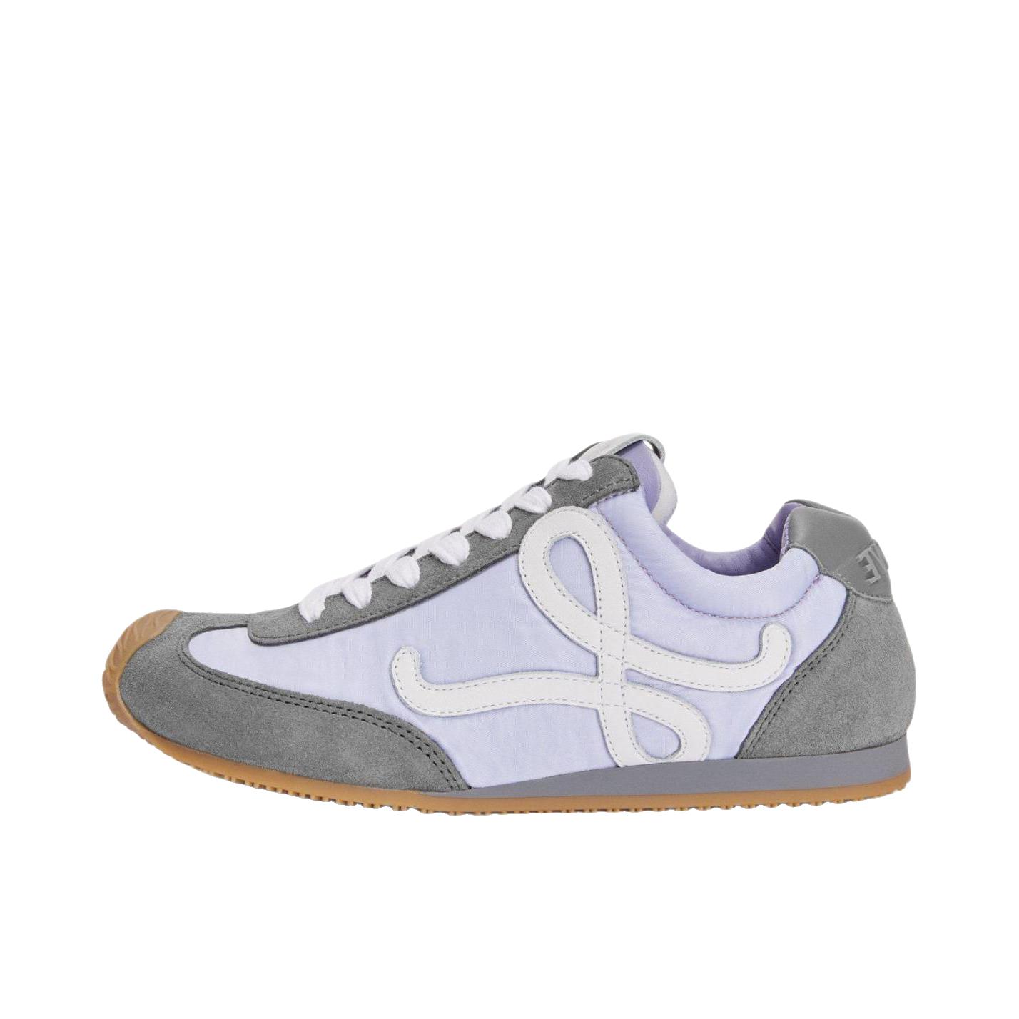推荐商品：LOEWE/罗意威 Ballet Runner 2.0 运动休闲鞋 尼龙牛皮革圆头系带 女款/紫色/灰色